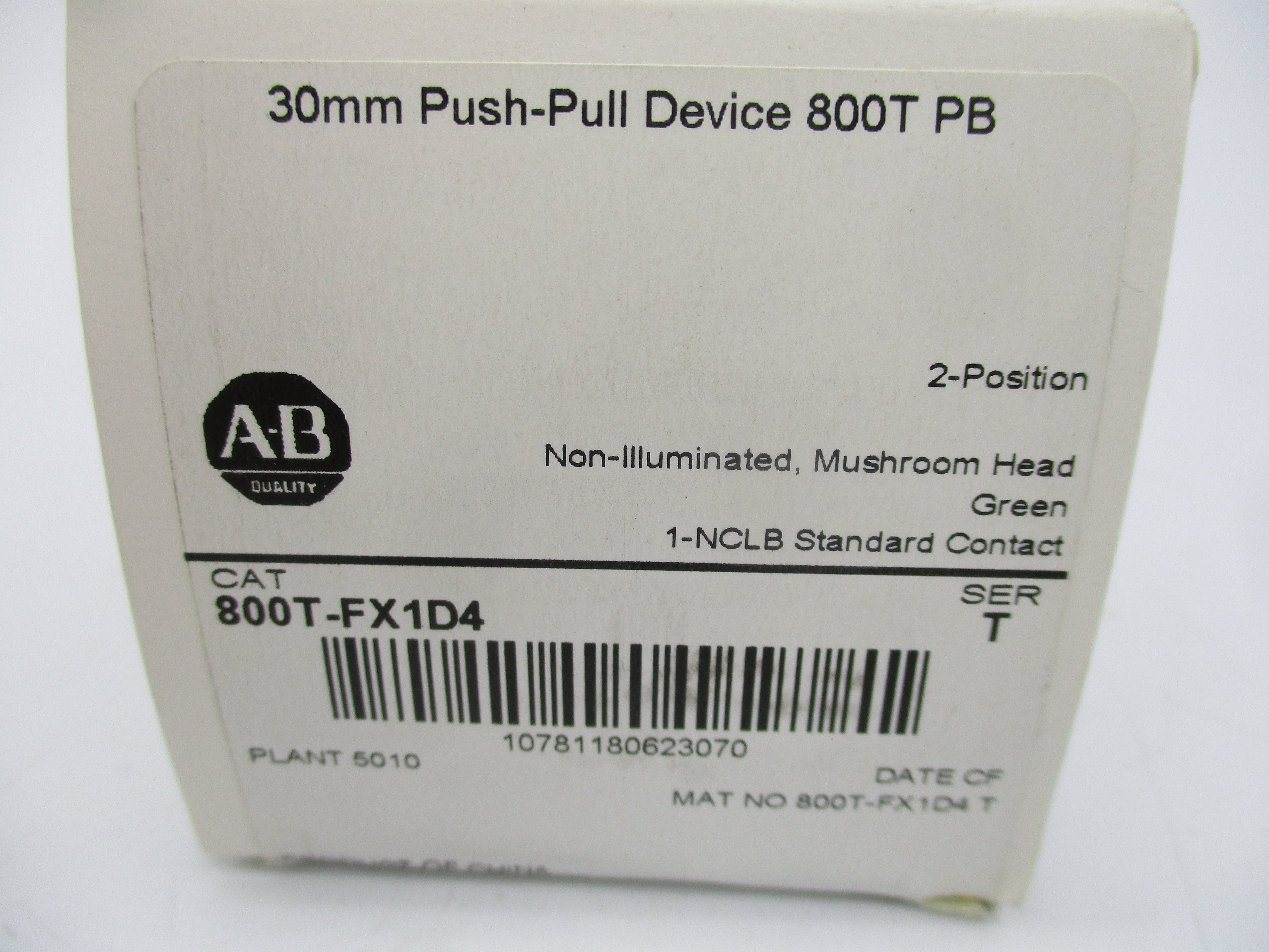 ALLEN BRADLEY 800T-FX1D4 SER. T (WH) NSFS