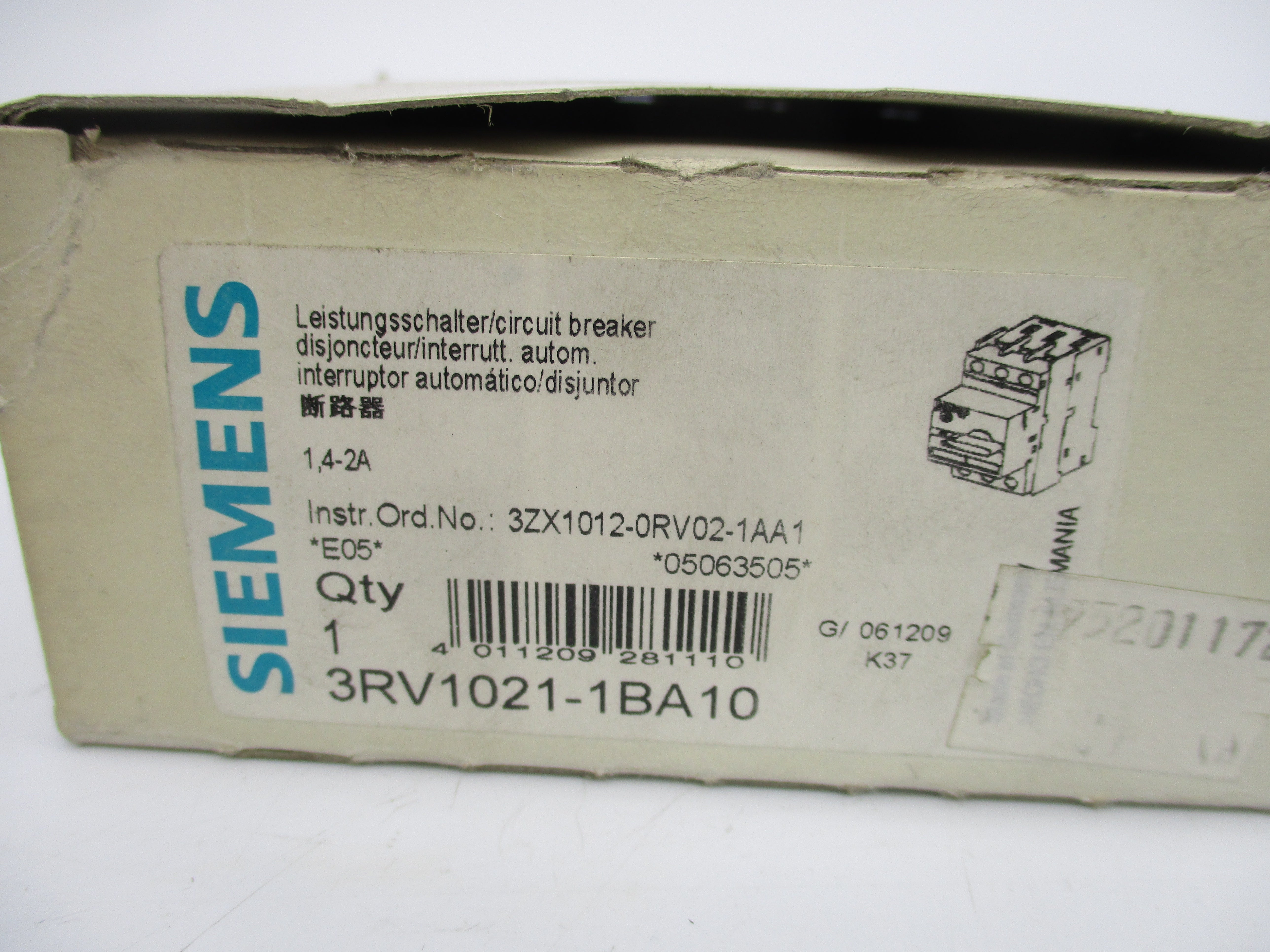 SIEMENS 3RV1021-1BA10 690V 1.4-2A NSMP