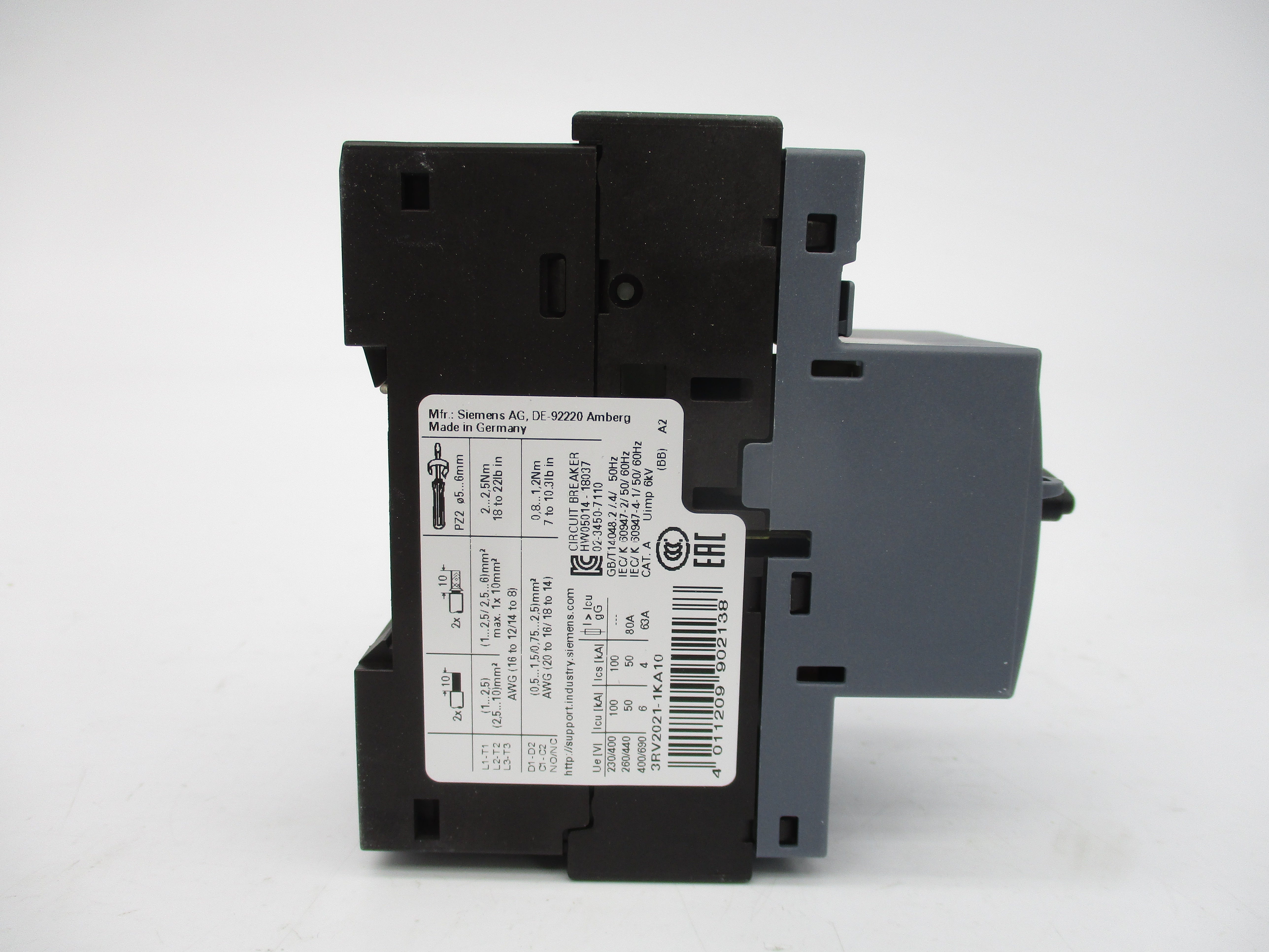 SIEMENS 3RV2021-1KA10 690V 9-12.5A NSMP