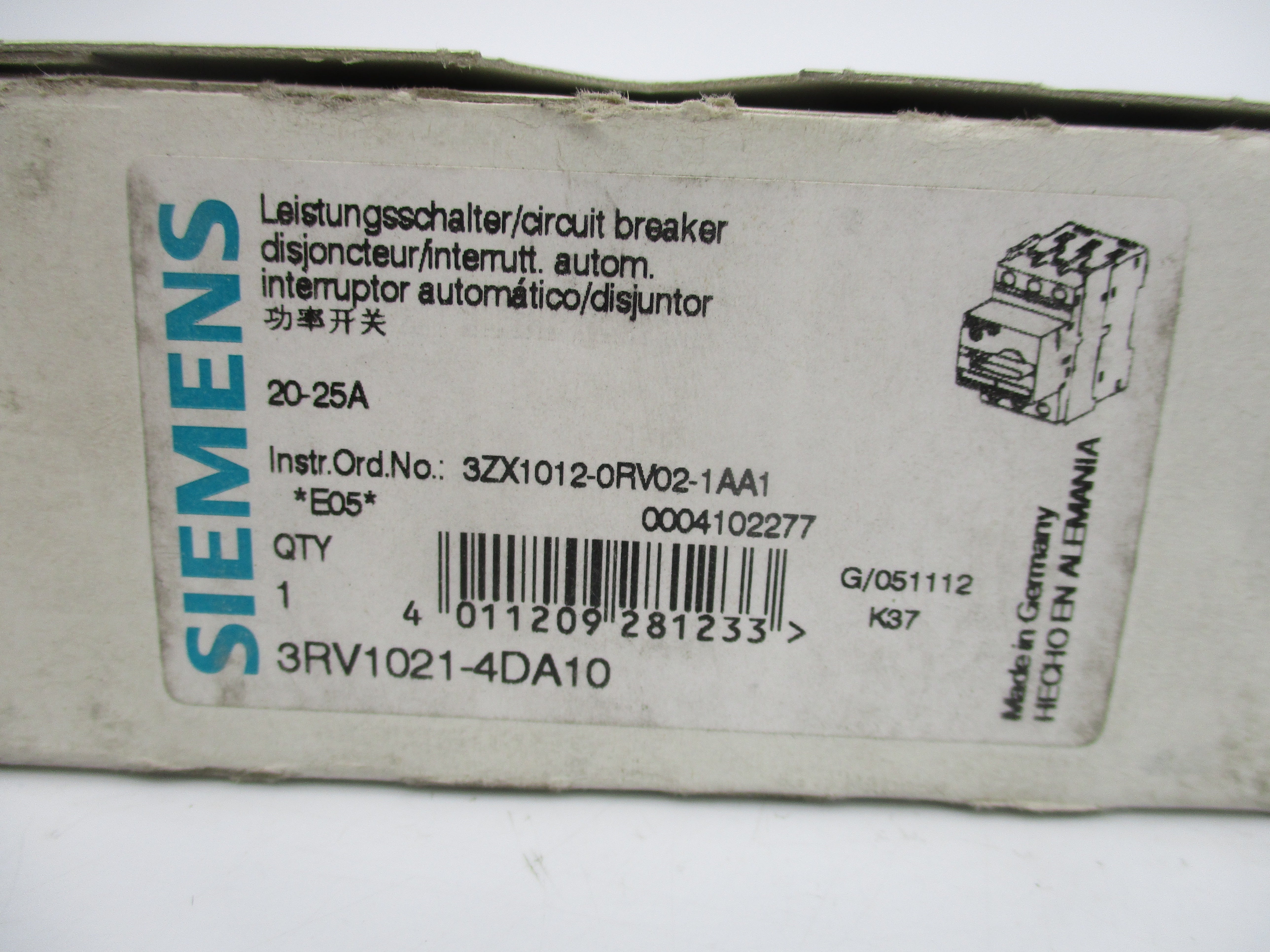 SIEMENS 3RV1021-4DA10 690V 20-25A NSMP