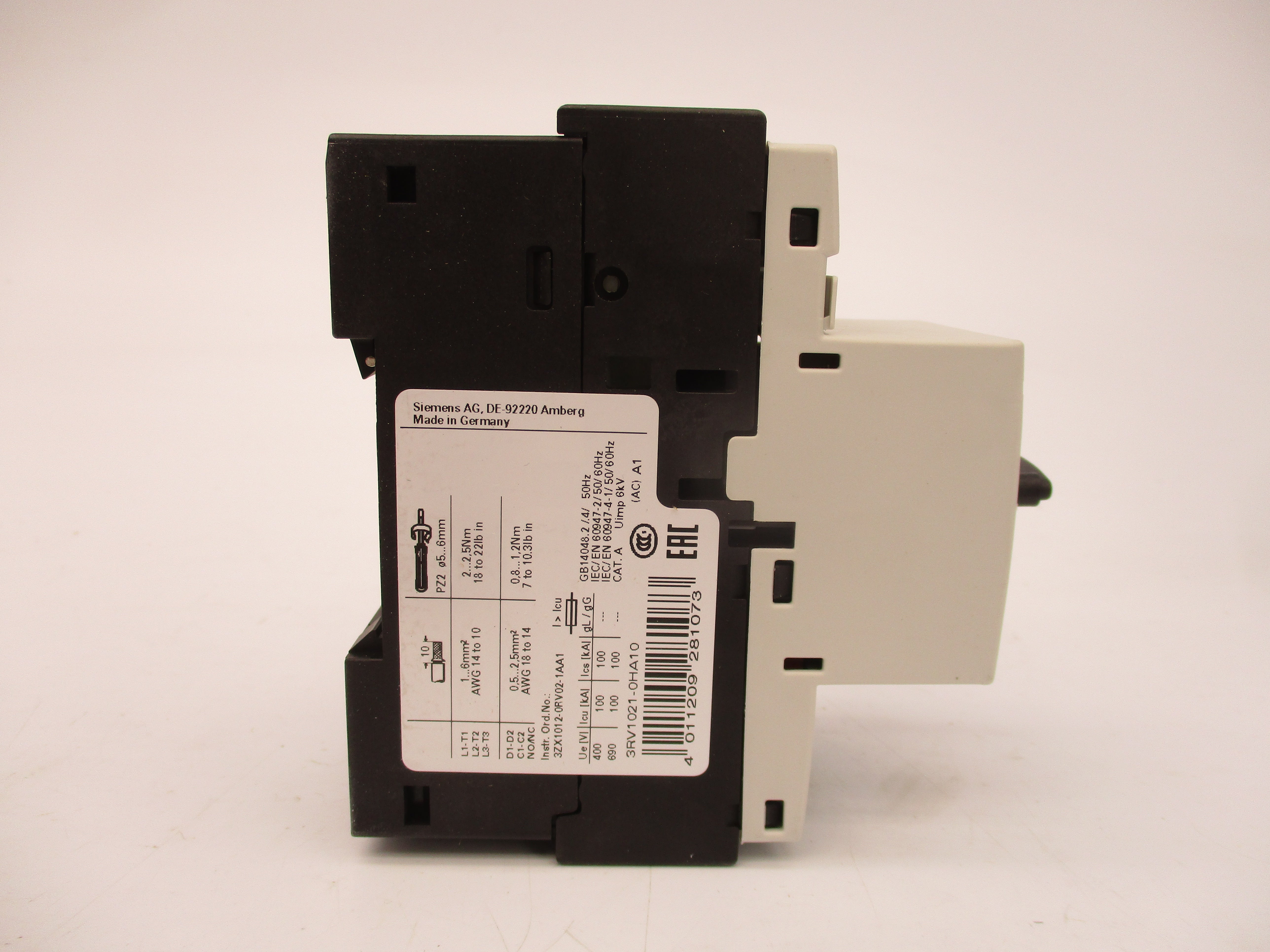 SIEMENS 3RV1021-0HA10 690V 0.55-0.8A NSMP