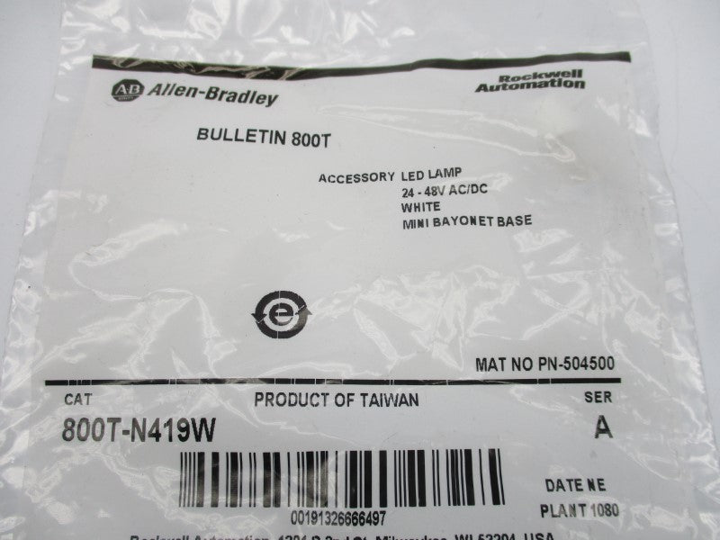 ALLEN BRADLEY 800T-N419W SER. A 24-48VAC/DC NSMP