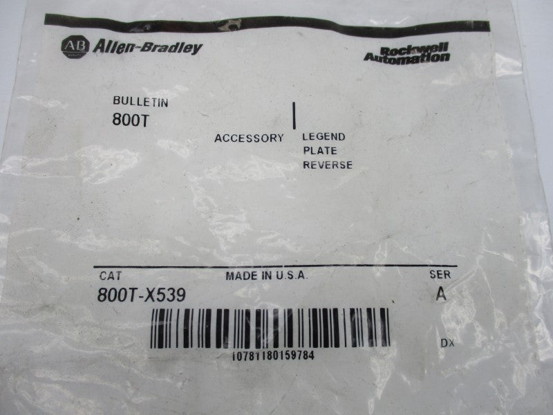 ALLEN BRADLEY 800T-X539 SER. A NSMP