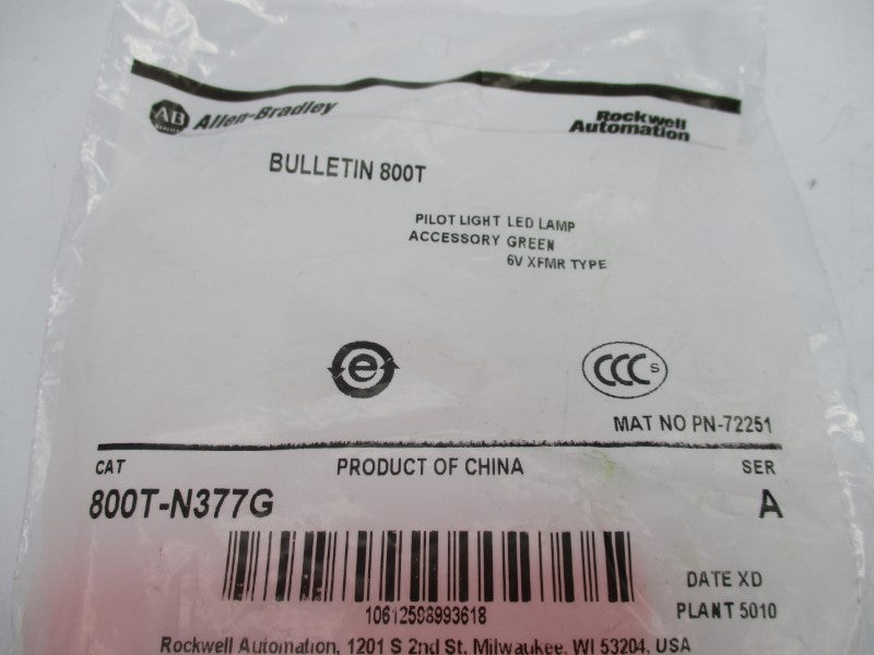 ALLEN BRADLEY 800T-N377G SER. A 6V NSMP