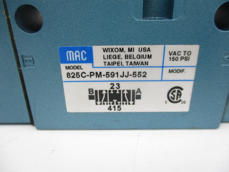 MAC 825C-PM-591JJ-552 24VDC 150PSI NSNP