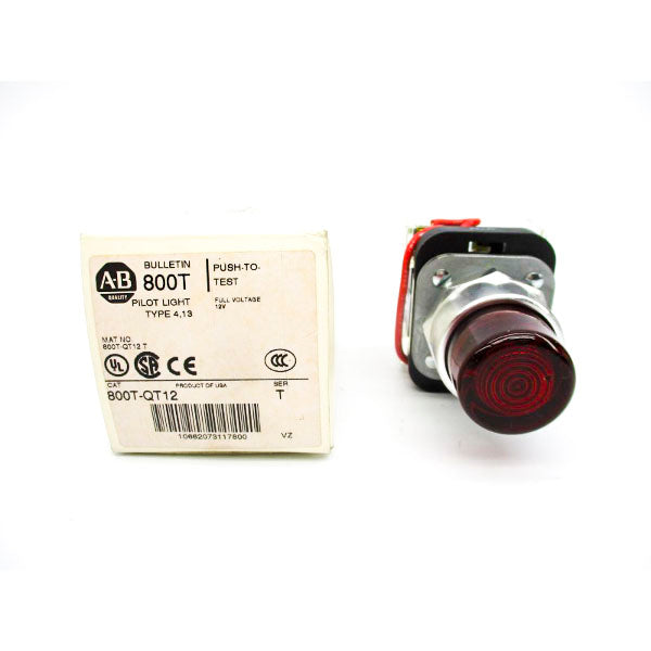 ALLEN BRADLEY 800T-QT12 SER. T 12VAC/DC (WH) NSMP