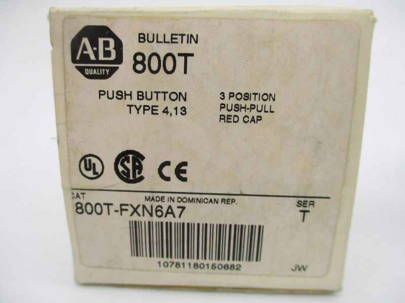 ALLEN BRADLEY 800T-FXN6A7 SER. T 600V NSMP