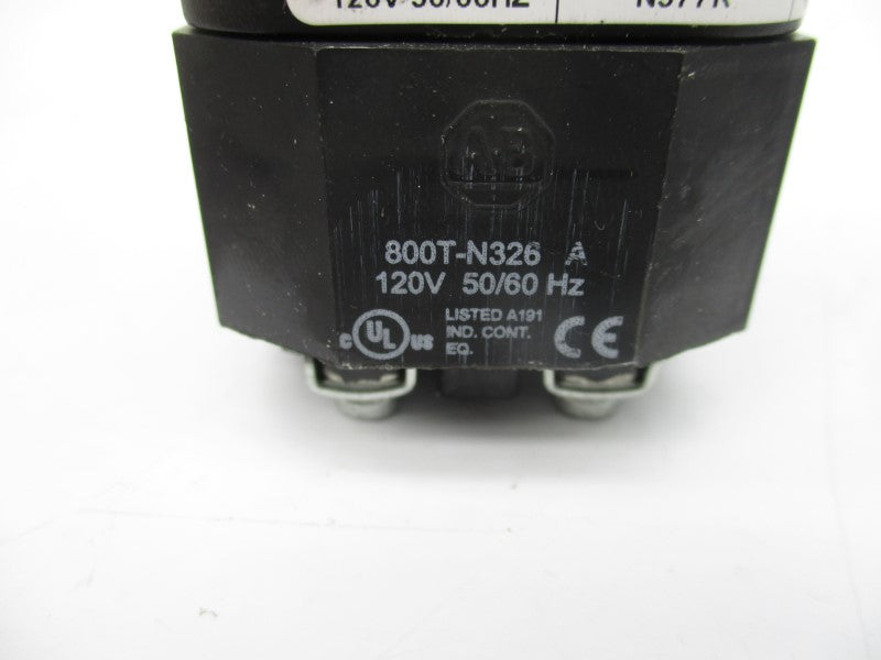 ALLEN BRADLEY 800T-PAH16R SER. U 120V (WH) NSMP