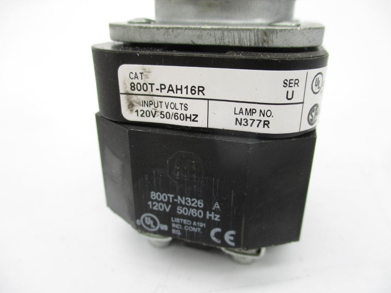 ALLEN BRADLEY 800T-PAH16R SER. U 120V (WH) NSMP