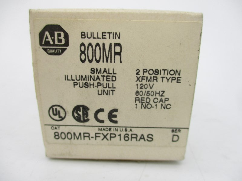 ALLEN BRADLEY 800MR-FXP16RAS SER. D 110/120V (WH) NSMP