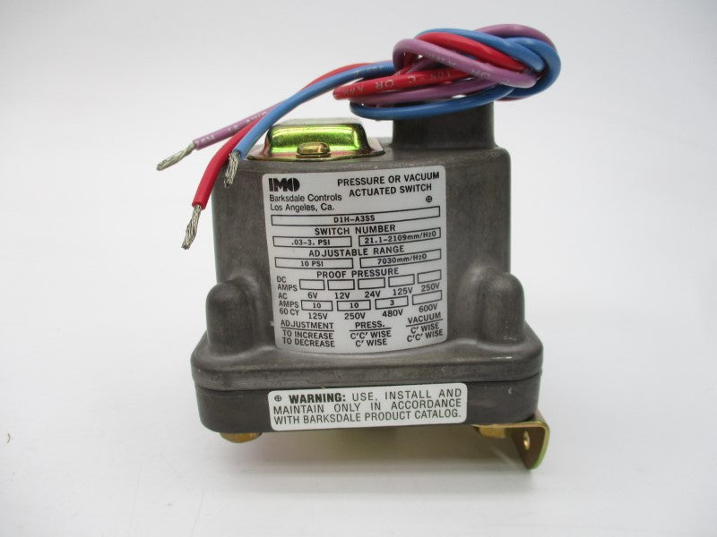 BARKSDALE D1H-A3SS 600V 0.03-3PSI NSMP