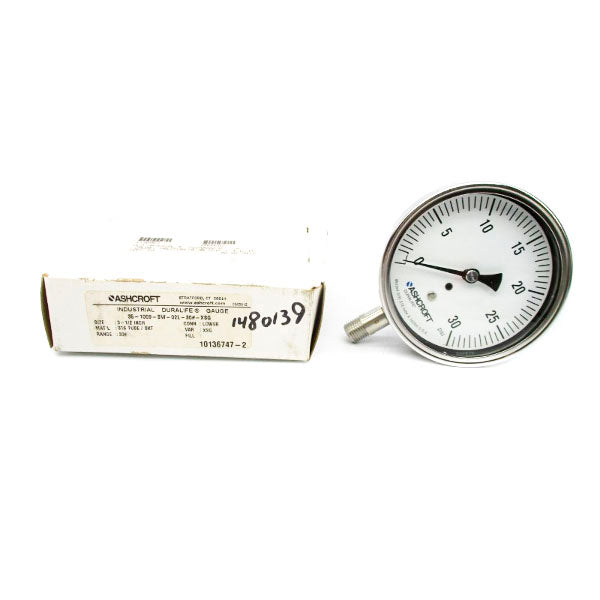 ASHCROFT 35-1009-SW-02L-30#-XSG 0-30PSI 3-1/2" NSMP