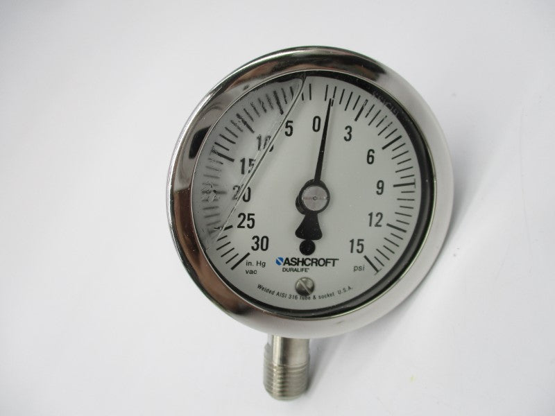 ASHCROFT 25-1009-SWL-02L-30IMV&15#-XSG -30-15PSI 2-1/2" NSMP