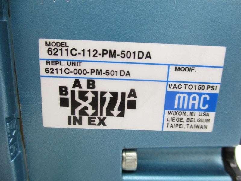 MAC 6211C-112-PM-501DA 24VDC 25-150PSI NSNP