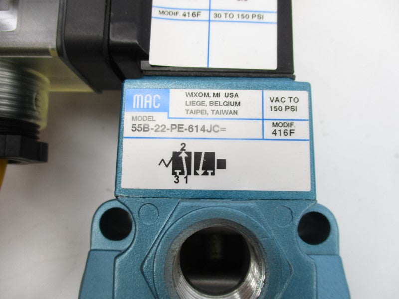 MAC 55B-22-PE-614JC 24VDC 30-150PSI NSNP