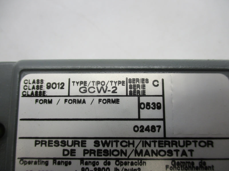 SQUARE D 9012GCW-2 SER. C 90-2900PSI NSNP