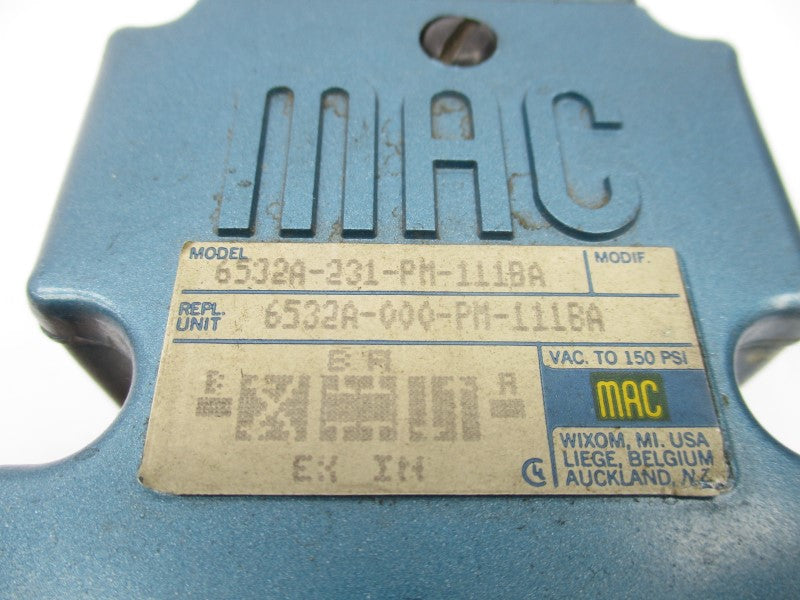 MAC 6532A-231-PM-111BA 110/120V 25-150PSI (AS PICTURED) UNMP