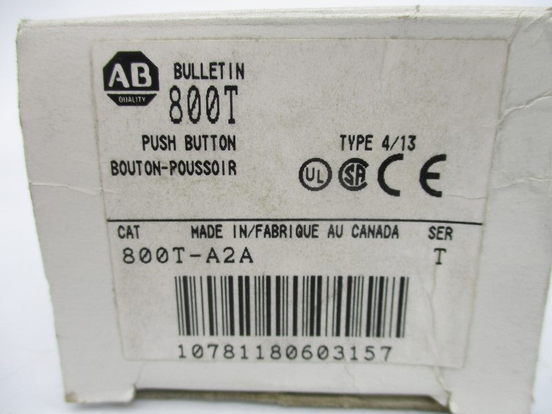 ALLEN BRADLEY 800T-A2A SER. T 600V (AS PICTURED) (WH) NSMP