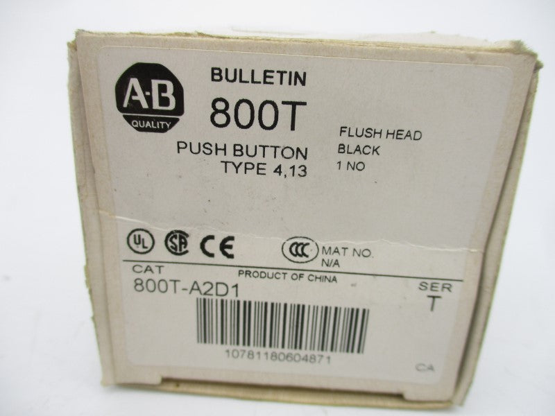 ALLEN BRADLEY 800T-A2D1 SER. T 600VAC (AS PICTURED) (WH) NSMP