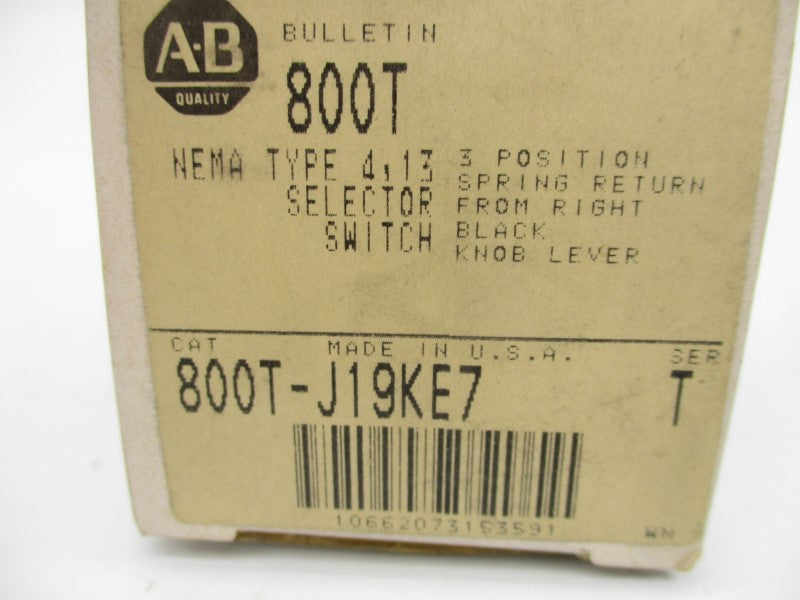 ALLEN BRADLEY 800T-J19KE7 SER. T (BK/YL) NSMP