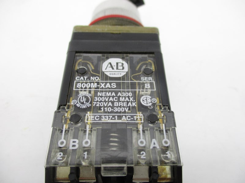 ALLEN BRADLEY 800MR-NH2QBS SER. C  300VAC (BK/YL) NSMP
