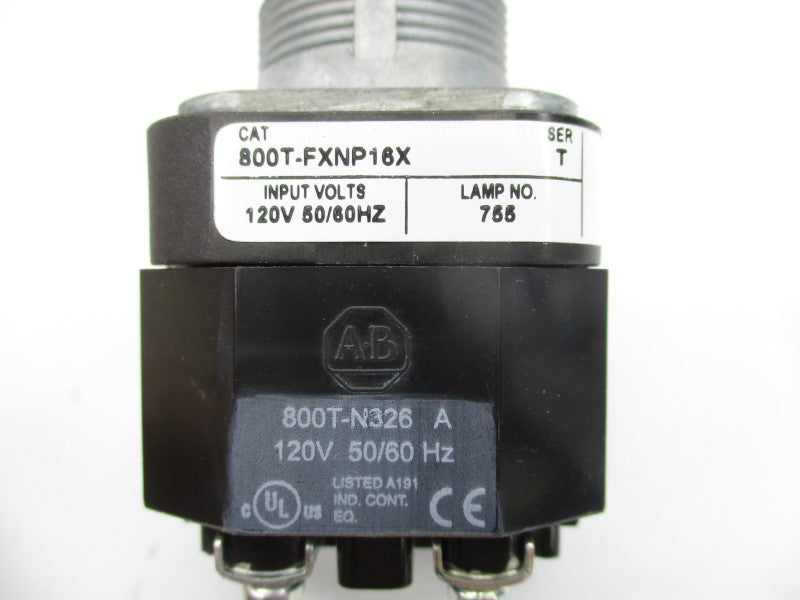 ALLEN BRADLEY 800T-FXNP16X SER. T 120V (WH) NSMP