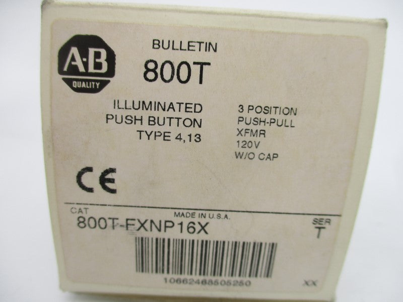 ALLEN BRADLEY 800T-FXNP16X SER. T 120V (WH) NSMP