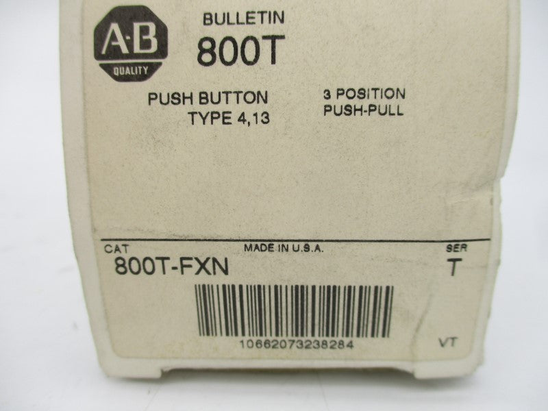 ALLEN BRADLEY 800T-FXN SER. T (WH) NSMP