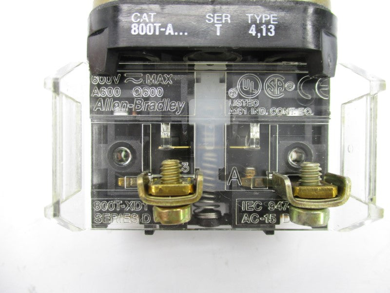 ALLEN BRADLEY 800T-A4D1 SER. T 600V (AS PICTURED) (WH) NSMP