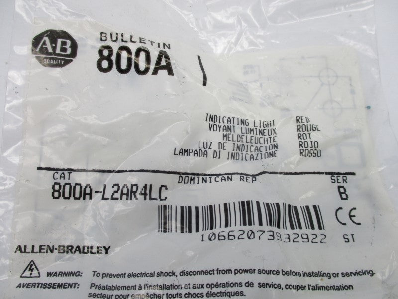 ALLEN BRADLEY 800A-L2AR4LC SER. B NSMP