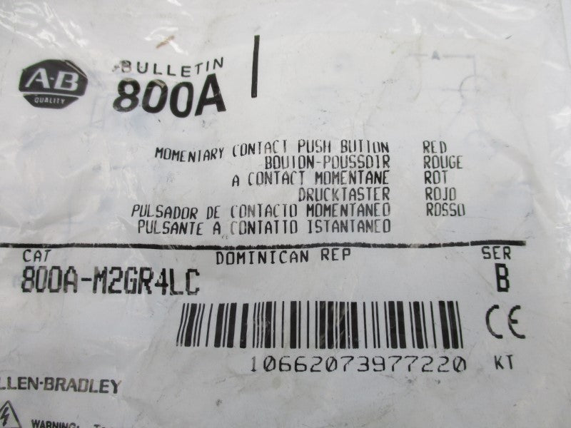 ALLEN BRADLEY 800A-M2GR4LC SER. B NSMP