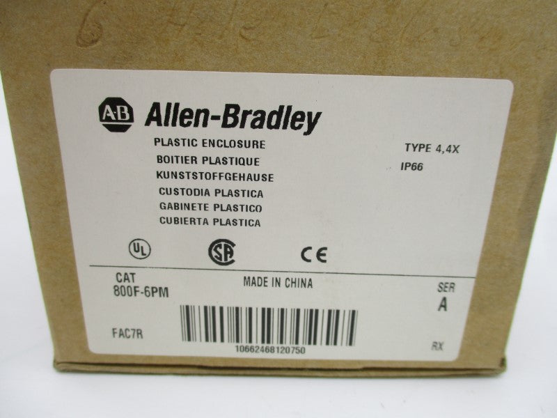 ALLEN BRADLEY 800F-6PM SER. A (BR/WH) NSMP