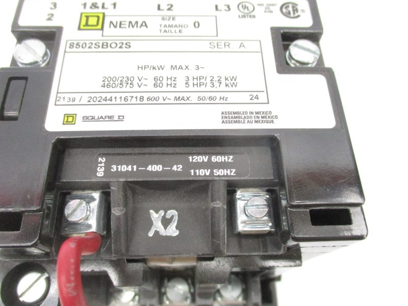 SQUARE D 8502SBO2S SER. A 110/120V (AS PICTURED) NSNP