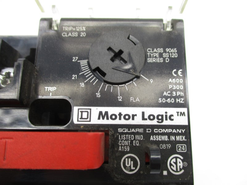SQUARE D 9065SS120 SER. D 600V 9-27A (AS PICTURED) UNMP