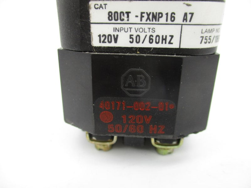 ALLEN BRADLEY 800T-FXNP16BA7 SER. T 120V NSNP