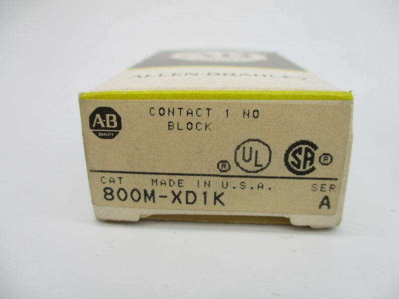 ALLEN BRADLEY 800M-XD1K SER. A 300VAC (BK/YL) NSMP