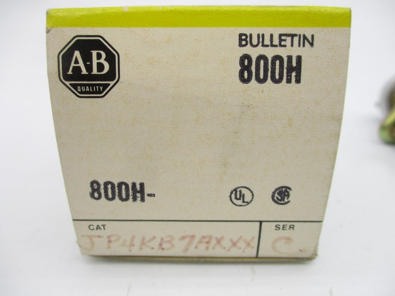 ALLEN BRADLEY 800H-JP4KB7AXXX SER. C 600VAC (BK/YL) NSMP
