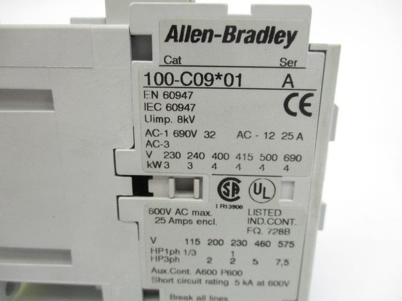 ALLEN BRADLEY 100-C09J01 SER. A 24V 25A (BR/WH) NSMP