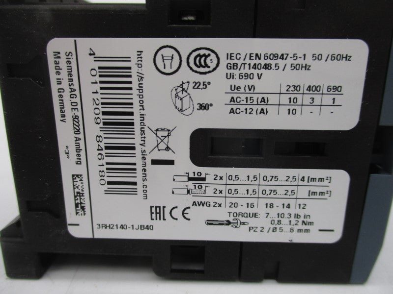 SIEMENS 3RH2140-1JB40 17-30VDC 10A NSMP