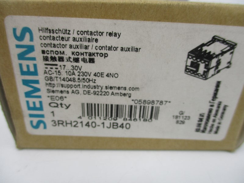 SIEMENS 3RH2140-1JB40 17-30VDC 10A NSMP