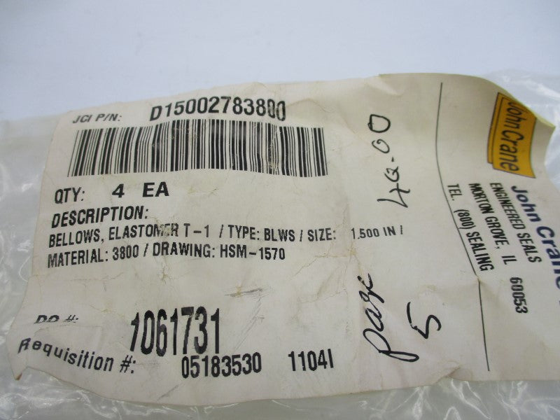 JOHN CRANE D15002783800 1.5" NSMP