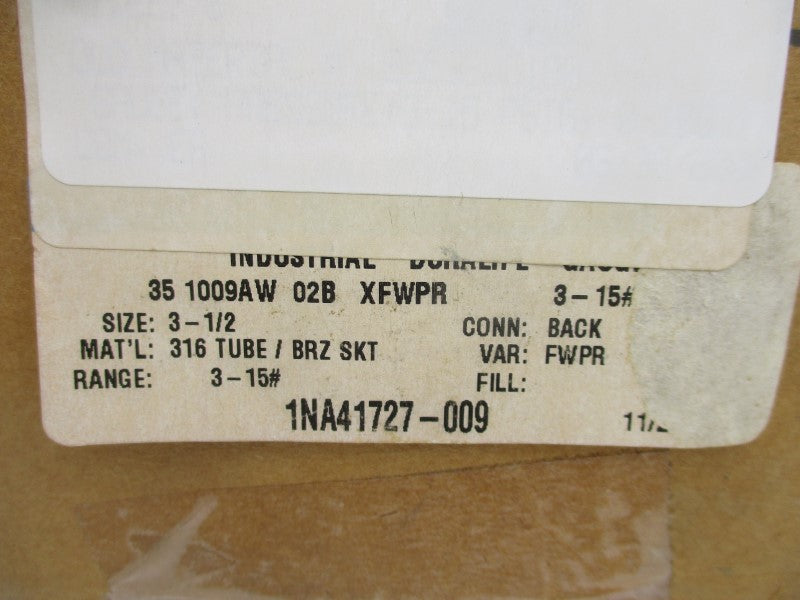 ASHCROFT 351009AW02BXFWPR3-15# 3-15PSI 0-100 3-1/2" NSMP