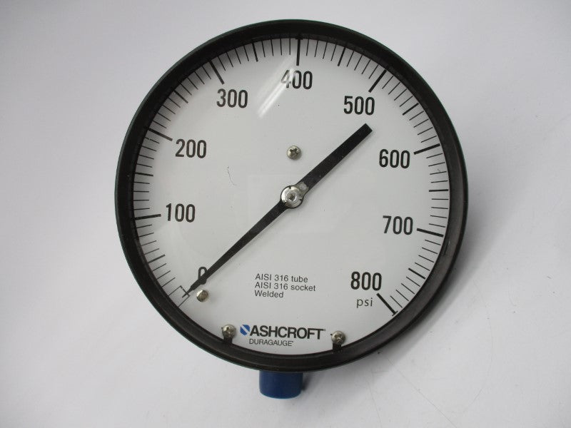 ASHCROFT 60-2462-SS-04L-800# 0-800PSI 6" NSMP