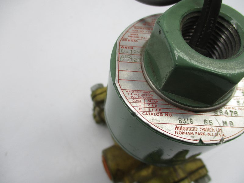 ASCO 831665MB 120V 10-125PSI 1/2" UNMP