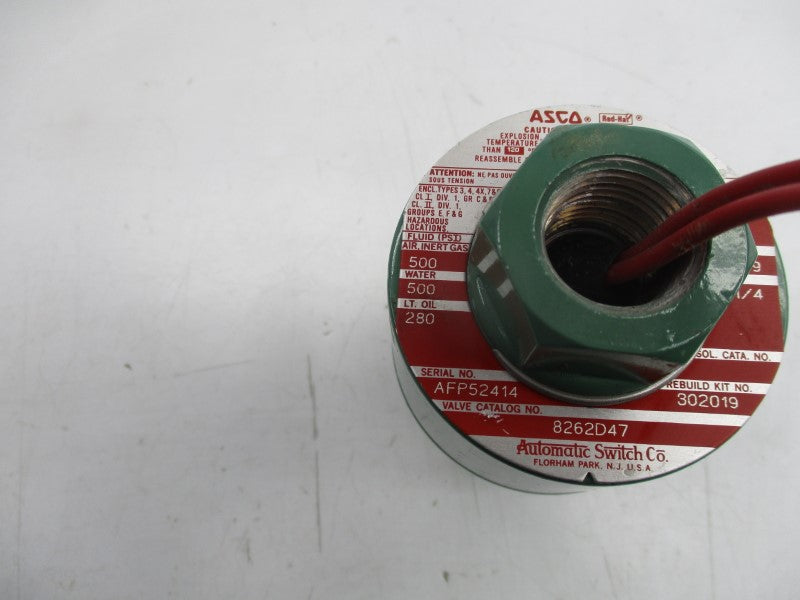 ASCO 8262D47 110/120V 280-500PSI 1/4" NSNP