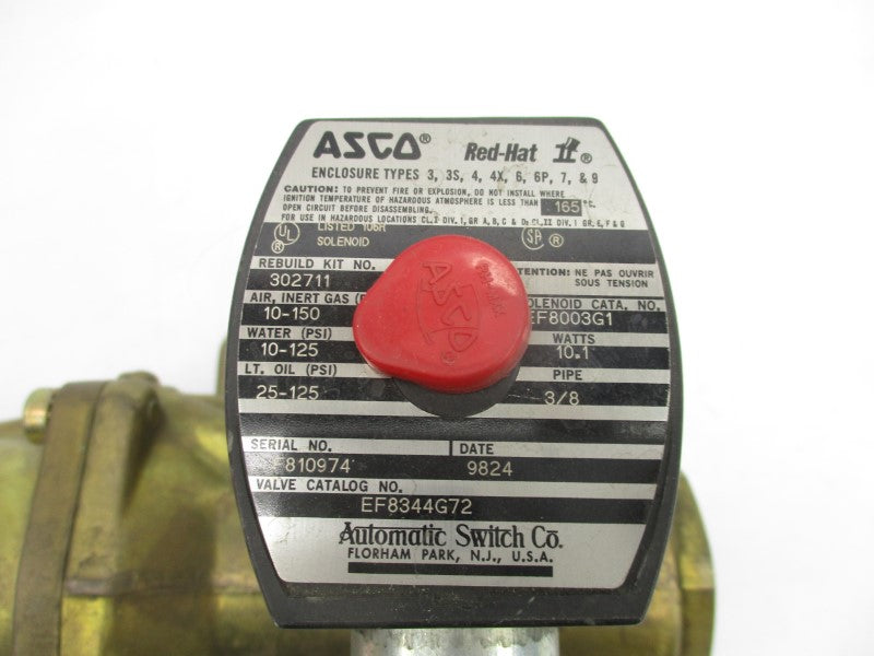 ASCO EF8344G72 110/120V 10-125PSI 3/8" UNMP
