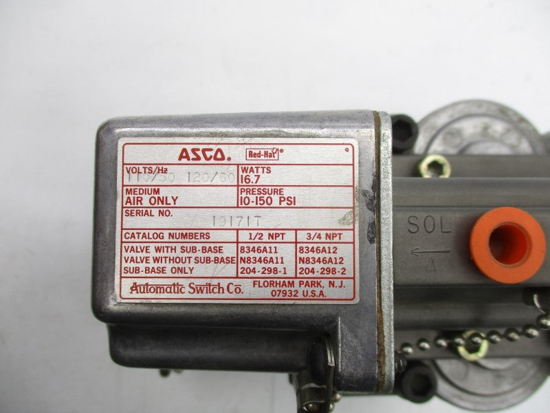 ASCO 204-298-2 110/120V 10-150PSI 3/4" UNMP