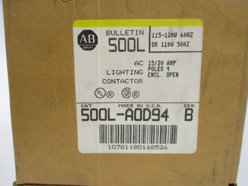 ALLEN BRADLEY 500L-AOD94 SER. B 110/115-120V 15/20A (BR/YL) NSMP