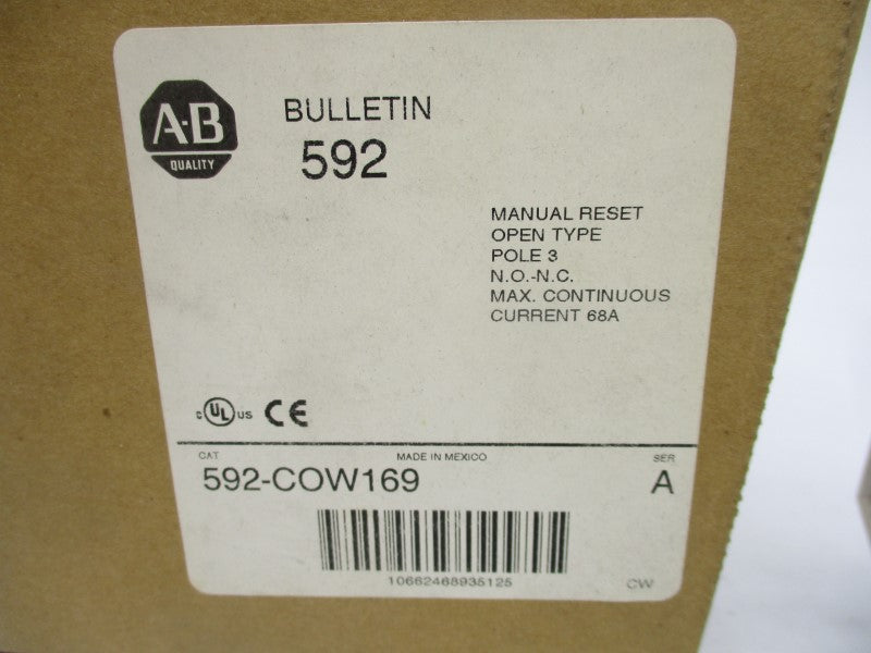 ALLEN BRADLEY 595-COW169 SER. A 120-600VAC 68A (BR/WH) NSMP