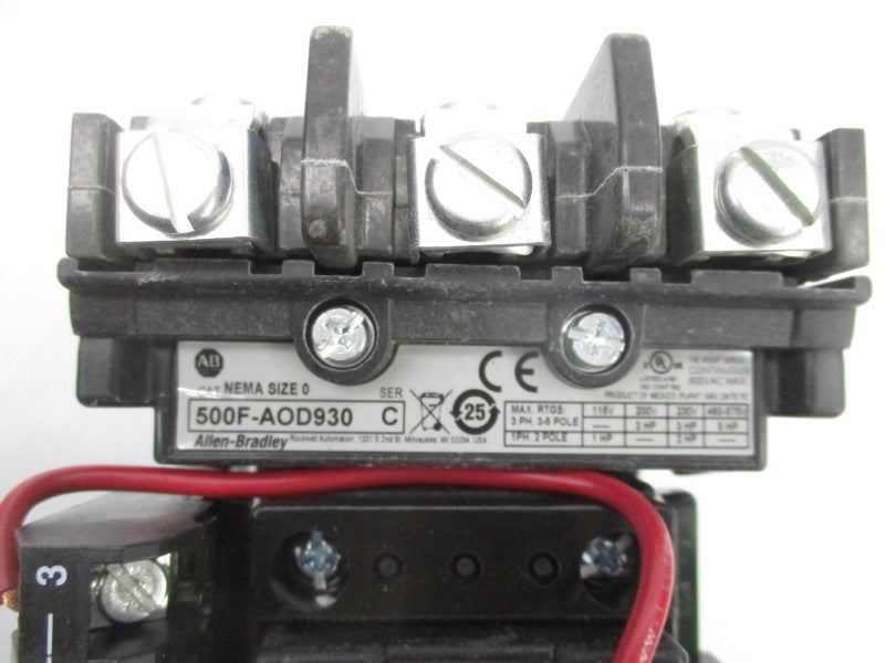 ALLEN BRADLEY 500-AOD930 SER. 1 110/115/120V 18A (BR/WH) NSMP